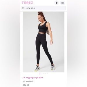 Terrz TLC Leggings in Jet Black NWT - Small